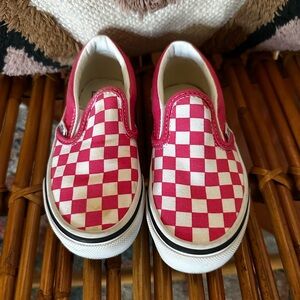 Vans Kids Pink Checkered Slip-On Shoes Toddler 10.5